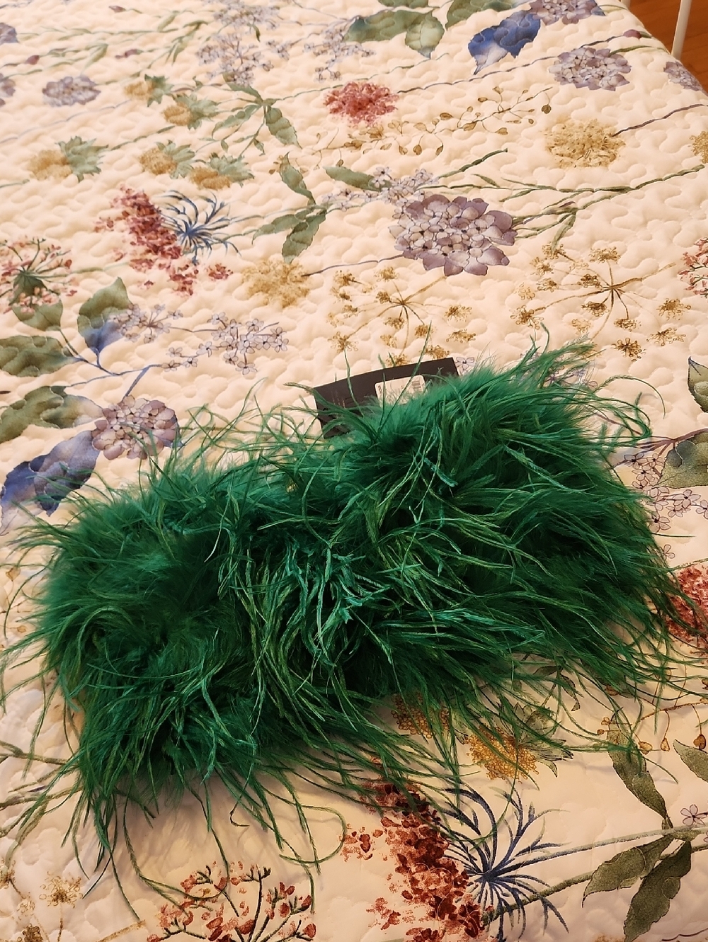 Fashion Nova Emerald Green Feathered Crop Top